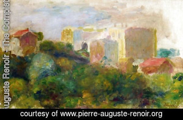 Pierre Auguste Renoir - View From Renoirs Garden In Montmartre