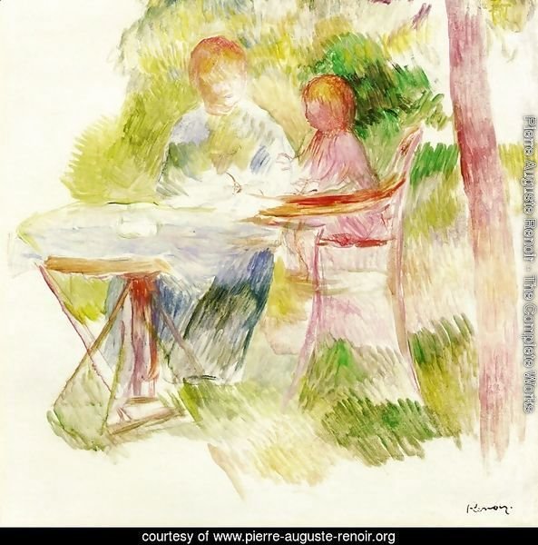 Woman And Child In A Garden (sketch)