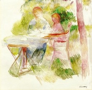 Pierre Auguste Renoir - Woman And Child In A Garden (sketch)