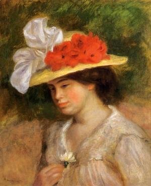 Pierre Auguste Renoir - Woman In A Flowered Hat