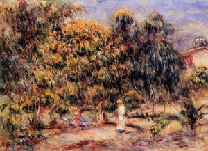 Pierre Auguste Renoir - Woman In White In The Garden At Colettes