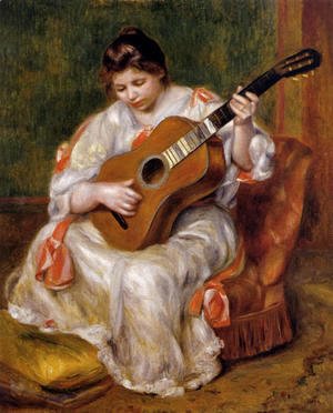 Pierre Auguste Renoir - Woman Playing The Guitar