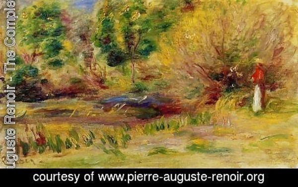 Pierre Auguste Renoir - Woman Wearing A Hat In A Landscape