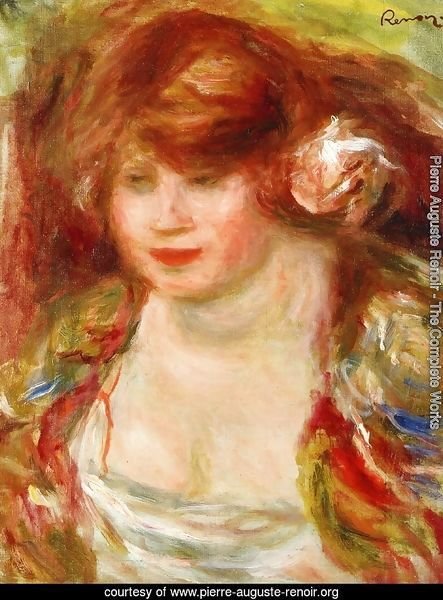 Woman Wearing A Rose   Andree