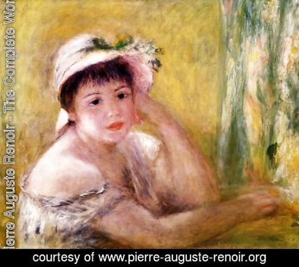 Pierre Auguste Renoir - Woman With A Straw Hat