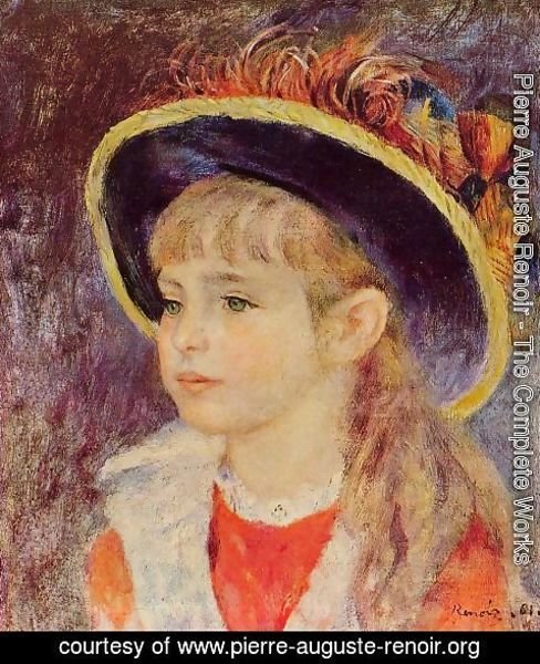 Pierre Auguste Renoir - Young Girl In A Blue Hat
