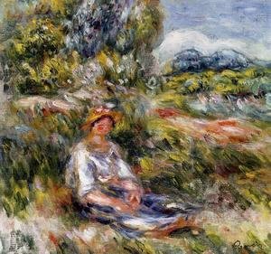 Pierre Auguste Renoir - Young Girl Seated In A Meadow