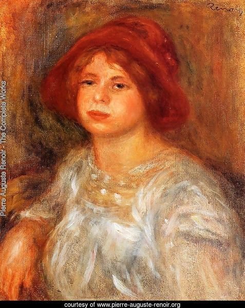 Young Girl Wearing A Red Hat
