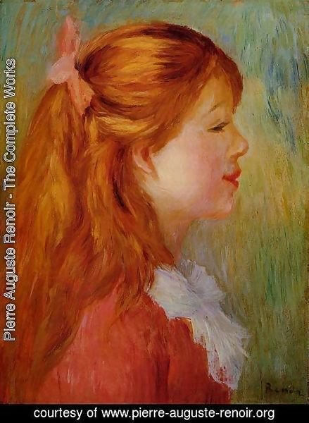 Pierre Auguste Renoir - Young Girl With Long Hair In Profile