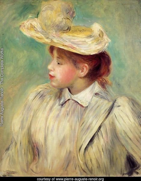 Young Woman In A Straw Hat