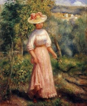 Pierre Auguste Renoir - Young Woman In Red In The Fields