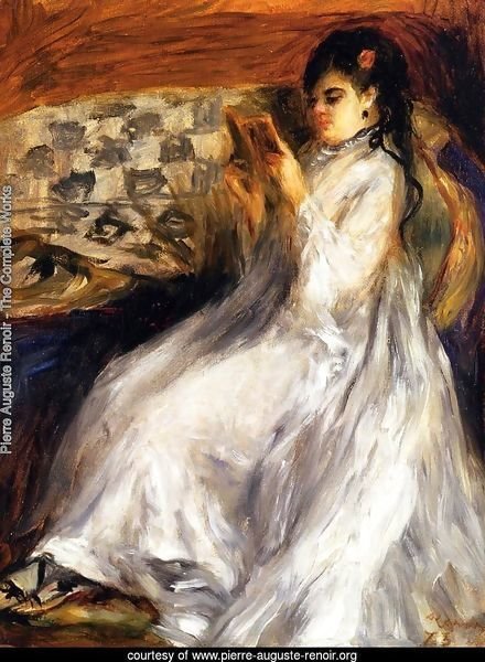 Young Woman In White Reading