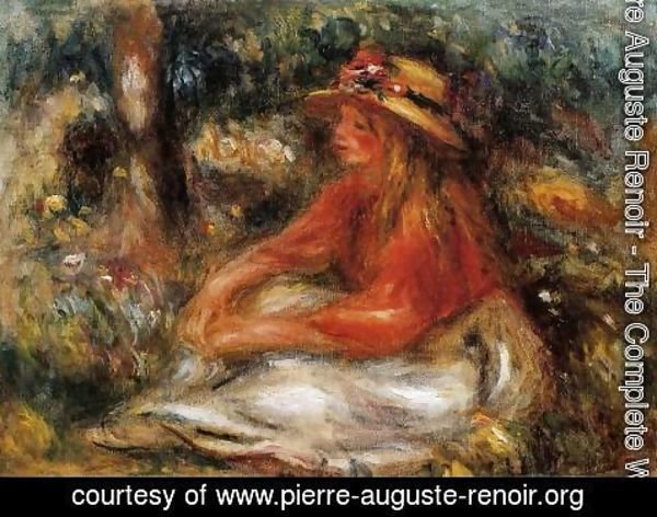 Pierre Auguste Renoir - Young Woman Seated On The Grass