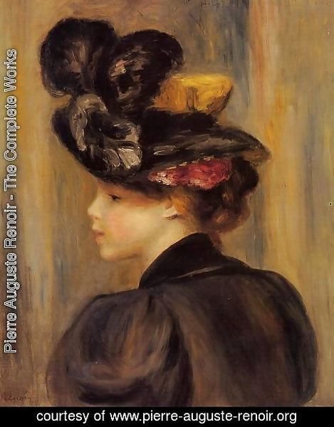 Pierre Auguste Renoir - Young Woman Wearing A Black Hat