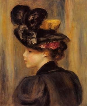 Pierre Auguste Renoir - Young Woman Wearing A Black Hat