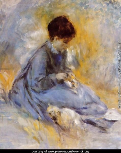 Young Woman With A Dog