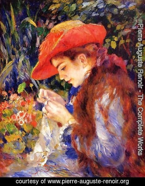 Pierre Auguste Renoir - Mademoiselle Marie-Therese Durand-Ruel Sewing