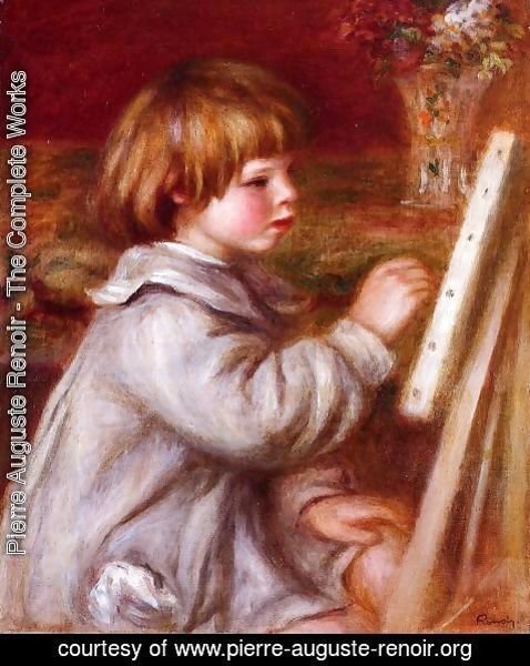 Pierre Auguste Renoir - Portrait of Claude Renoir Painting