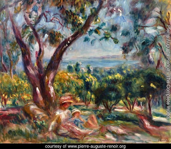 Cagnes Landscape with Woman and Child