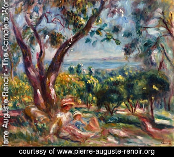 Pierre Auguste Renoir - Cagnes Landscape with Woman and Child