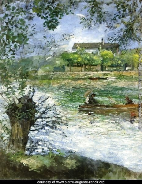 Willows and Figures in a Boat