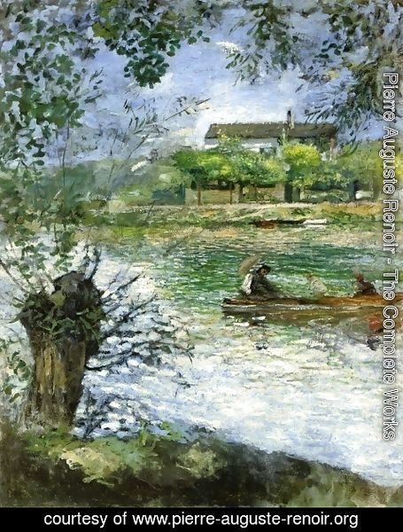 Pierre Auguste Renoir - Willows and Figures in a Boat