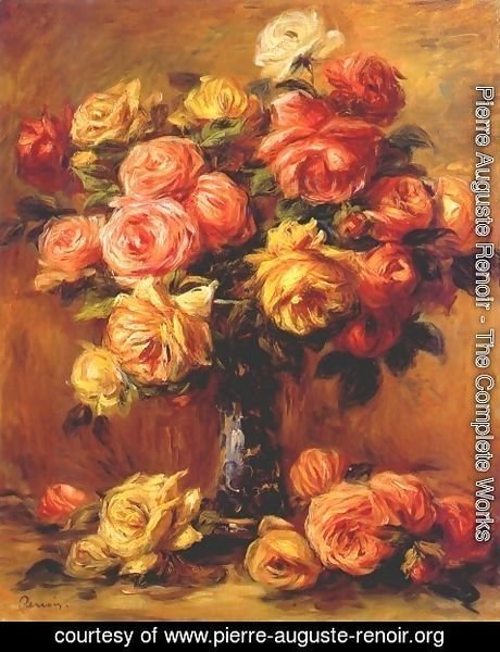 Pierre Auguste Renoir - Roses in a Vase 3