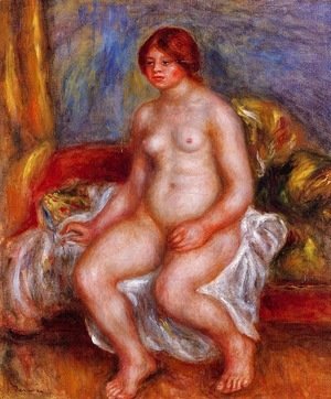 Pierre Auguste Renoir - Nude Woman on Green Cushions