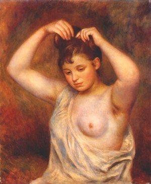 Pierre Auguste Renoir - Woman Combing Her Hair. (Femme se coiffant)