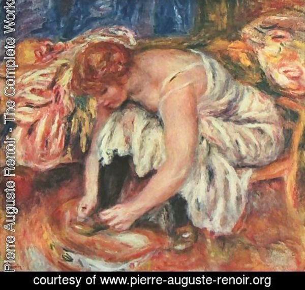 Pierre Auguste Renoir - Woman Tying her shoes