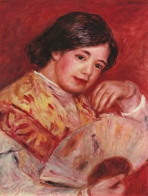 Pierre Auguste Renoir - Young girl with a fan