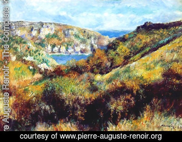 Pierre Auguste Renoir - Hills around the Bay of Moulin Huet Guernsey 1883