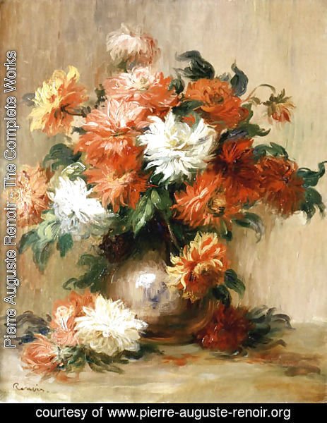 Pierre Auguste Renoir - Still Life with Dahlias