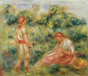 Pierre Auguste Renoir - Deux Jeunes Femmes Dans Un Paysage