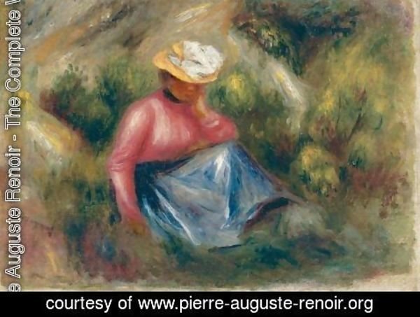 Pierre Auguste Renoir - Jeune Femme Assise Avec Chapeau