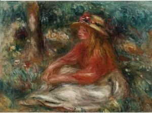 Pierre Auguste Renoir - Jeune Fille Assise Sur L'Herbe