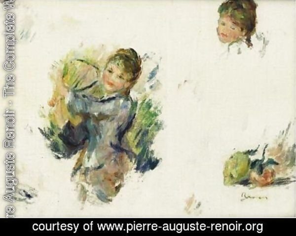 Pierre Auguste Renoir - Etude Pour Jeunes Filles Jouant Au Volant