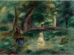 Pierre Auguste Renoir - Trois Personnages Dans Un Paysage