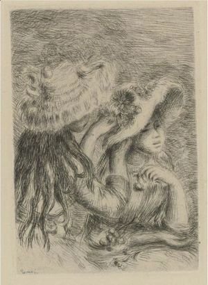 Pierre Auguste Renoir - Le Chapeau Epingle (La Fille De Berthe Morisot Et Sa Cousin)