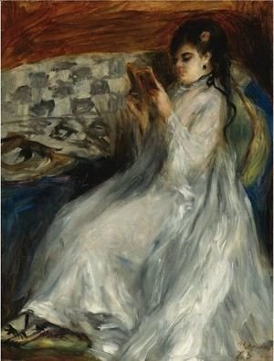 Pierre Auguste Renoir - Jeune Femme En Blanc Lisant