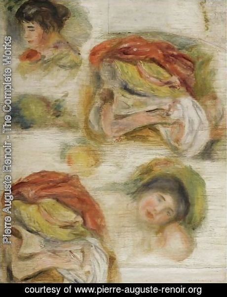 Pierre Auguste Renoir - Etudes De Tetes Et Drapes