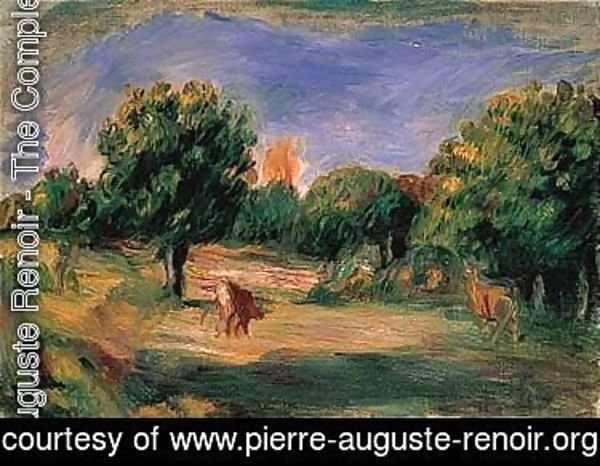 Pierre Auguste Renoir - Paysage Avec Des Vaches A La Lisiere