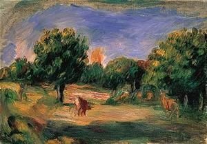 Pierre Auguste Renoir - Paysage Avec Des Vaches A La Lisiere