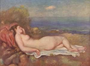 Pierre Auguste Renoir - Sleeping by the sea