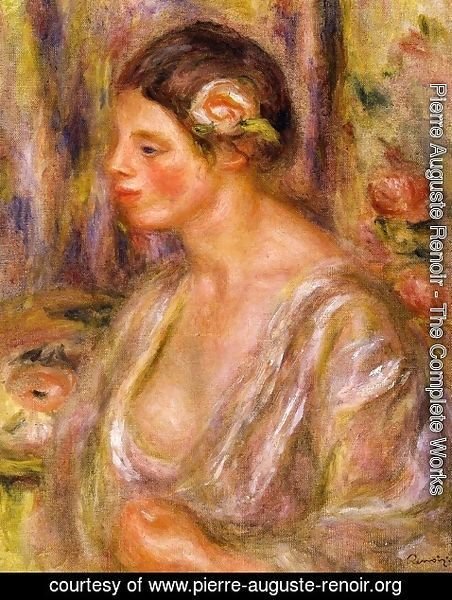 Pierre Auguste Renoir - Madeline wearing a Rose