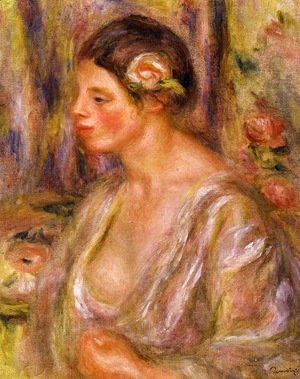 Pierre Auguste Renoir - Madeline wearing a Rose