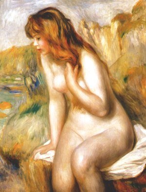 Pierre Auguste Renoir - Bather seated on a rock
