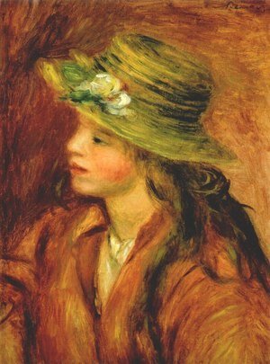 Pierre Auguste Renoir - Girl with a straw hat