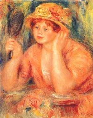 Pierre Auguste Renoir - Girl looking into a mirror