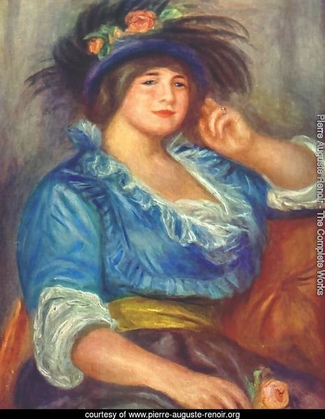 Young woman with a rose in her hat